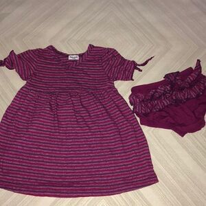 Splendid Girls Purple & Pink Dress & Diaper Cover